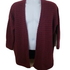 Woman's Wine Peru Burgundy Sweater Jacket by See You Soon size M/L NWT